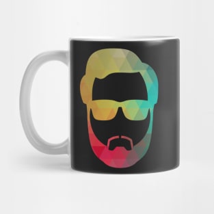 Color pattern silhouette of a male face Mug